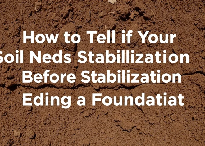 How to Tell If Your Soil Needs Stabilization Before Building a Foundation