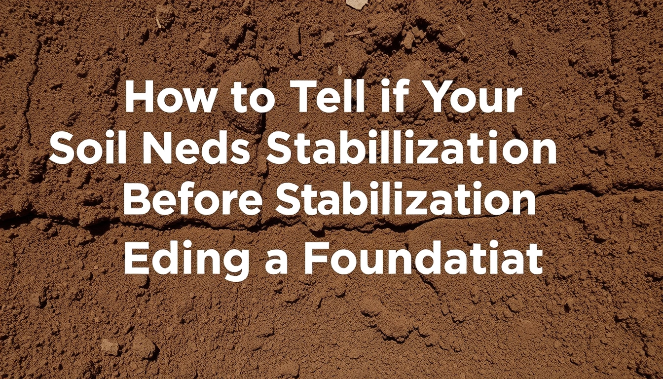 How to Tell If Your Soil Needs Stabilization Before Building a Foundation