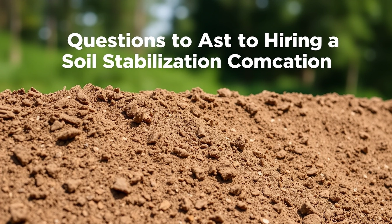 Questions to Ask Before Hiring a Soil Stabilization Company