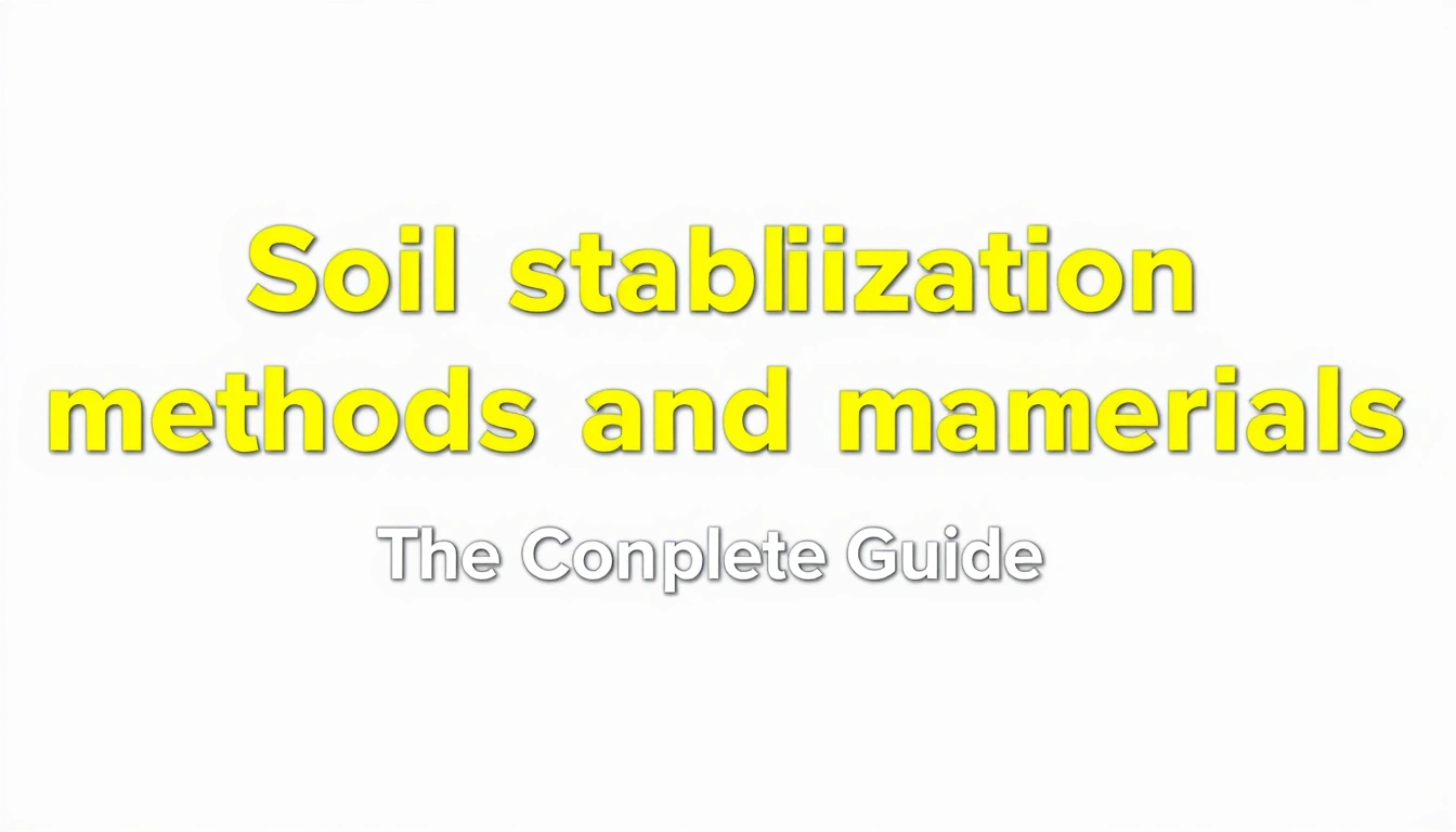 Soil stabilization methods and materials — the complete guide